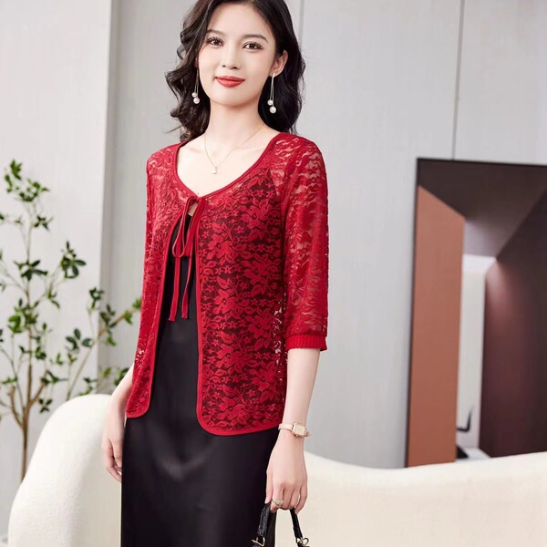 Women's Floral Lace Shrug Cardigan - Image 5